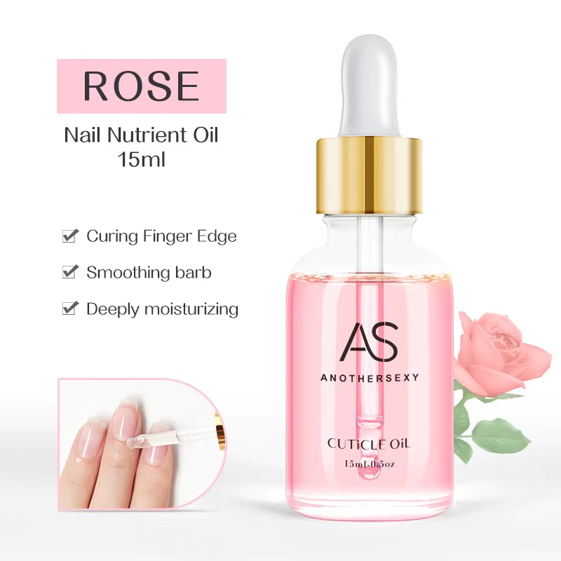 AS 15ML Dried Flower Cuticle Nutrient Oil Nourish Restore Damaged Nails Vitamin Nail Care Oil Soften Moisturizes Strength