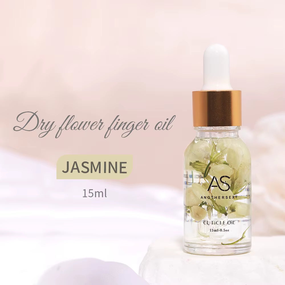 AS 15ML Dried Flower Cuticle Nutrient Oil Nourish Restore Damaged Nails Vitamin Nail Care Oil Soften Moisturizes Strength